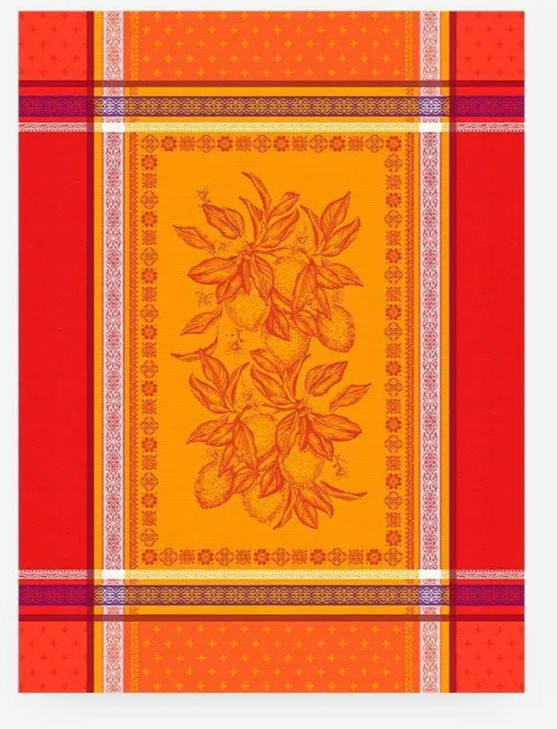 French Provencal Jacquard Dish Towel, Lemons 20X27 – Made in France
