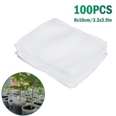 100PCS Non-woven Plant Grow Bags Nursery Bag Biodegradable Fabric Seedling Pot