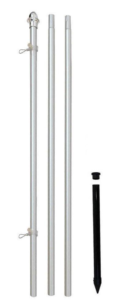 10ft Flag Pole Outdoor Aluminum In Ground Flag Pole 10′ Silver Flag Pole