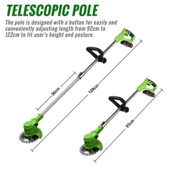 Electric Cordless Grass String Trimmer Lawn Edger Weed Wacker Cutter w/ Battery