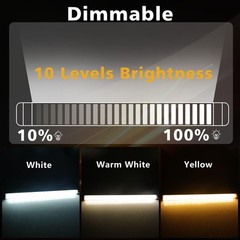 12 Inch LED Light Bar USB Powered 3 Colors White, Warm White, Yellow, with Switc