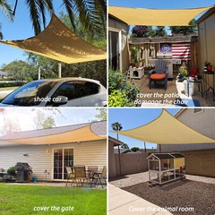 Permeable Shade Sail Patio Awning Outdoor Garden Pool Sun Canopy Shelter Cover