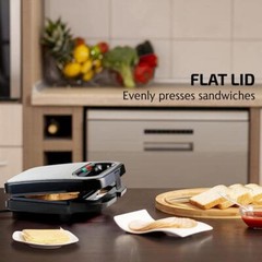 Electric Sandwich Maker, Non-Stick Plates, Indicator Lights, New-Black GPS401B