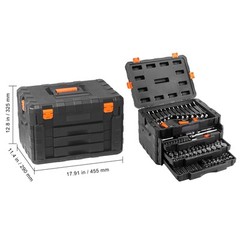 VEVOR Mechanics Tool Set and Socket Set 1/4in 3/8in 1/2 in Drive Sockets 450Pcs