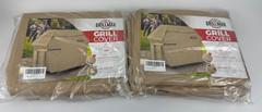 Grillman Grill Cover BBQ Outdoor Grill Covers Charcoal Gas Grills Tan, 58 in 2PK