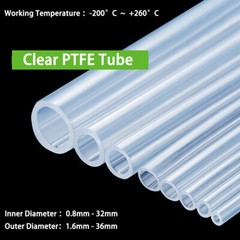 Tubing Pipe 1mm-32mm ID 2mm-36mm OD High Temp Resistance Tube Clear PTFE Tube