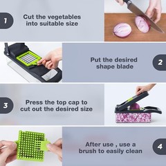 16-In-1 Vegetable Fruit Kitchen Chopper Cutter Food Onion Veggie Dicer Slicer US
