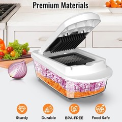 8 Blade All-in-1 Vegetable Chopper Mandoline Slicer with Container (Select One)