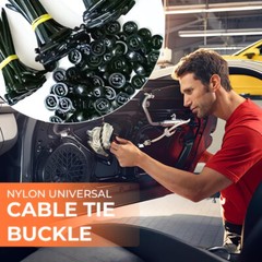 50PCS Nylon Universal Cable Tie Buckle Self-Locking Nylon Zip Ties Holder NEW