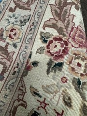 2.5×8 Vintage Oriental Rug – Cream Runner (27″ wide x 100″ long w/Fringe)