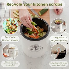 Countertop Compost Bin 1.3 Gal -Includes Inner Bucket Liner and Carbon Filter