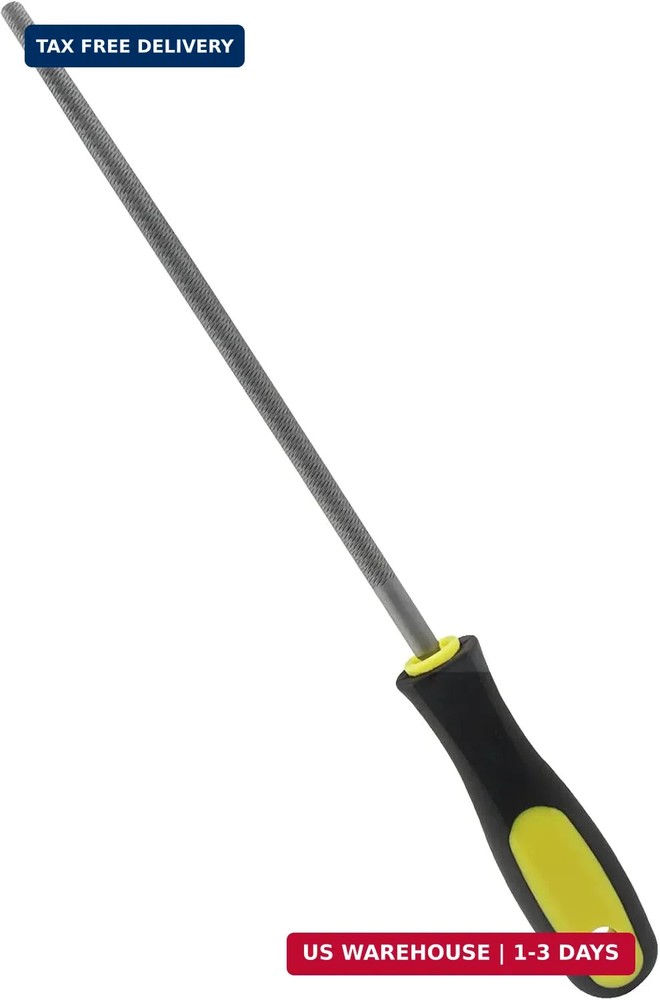 8 Inch Round File, Carbon Steel Rat Tail Metal File Tool Sharpener for Professio
