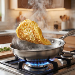 11.02in Titanium Stainless Steel Frying Pan Non stick Wok Home Egg
