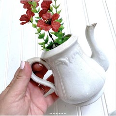 Vintage Chippy Ironstone Teapot Lidded Classic White Stained Crazed