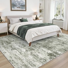 Area Rugs 5×7 for Living Room, Modern Abstract Machine Washable Large Green Rug