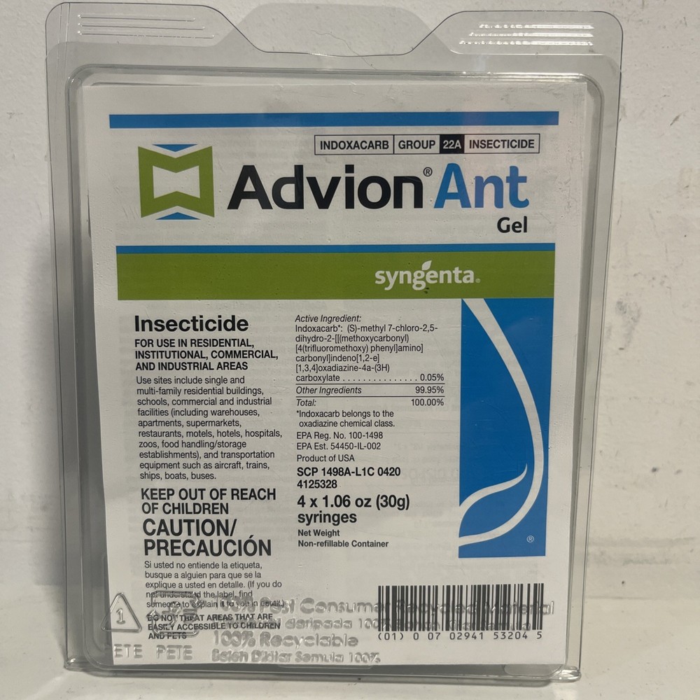 Syngenta Advion Ant Gel Bait 4 Tubes 2 Tips and Plunger.