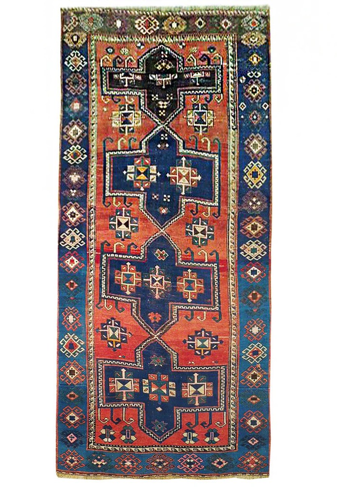 4.6 x 10.7 Orange Semi Antique Caucasian Yuruk Runner 72293