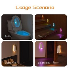 1 Pcs 8 Color LED Toilet Night Light Motion Activated Sensor Bathroom Bowl US