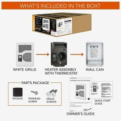 Cadet CEC163TW Energy Plus Electric Wall Fan Heater 5460BTU 220/120V – White