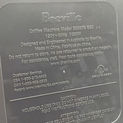 BREVILLE BES878BSS COFFE MACHINE NEW OTHER (( PICTURED ITEM ONLY ))