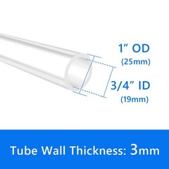 9.84 Ft 3/4″ ID x 1″ OD Food Grade High Temp Silicone Tubing Hose