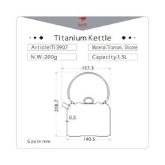 Keith Titanium Ti3907 Kettle – 1.5 L (Shipped from California, USA)