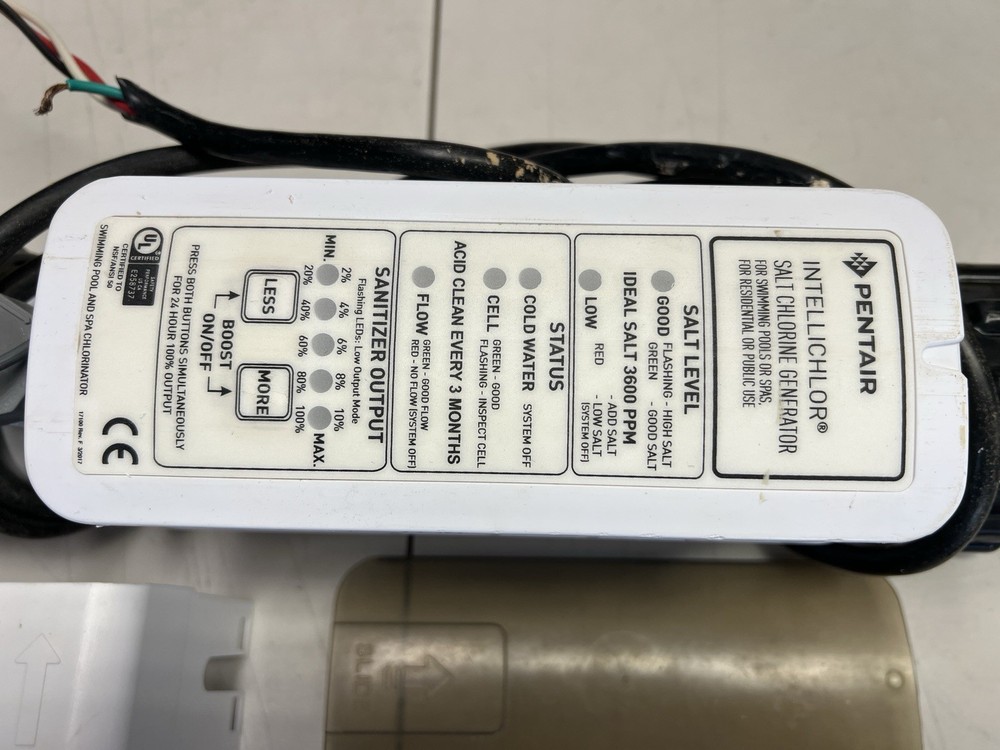Pentair Intellichlor IC40 Salt Cell Chlorine Generator PN# 520555 For Parts Only