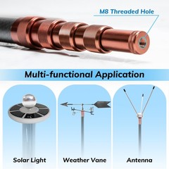Zelvoro Upgraded Telescopic Flagpole Anti-Break Tube Thickened Tire Bracket