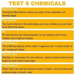 50pcs 3/6IN1 Chlorine Dip Test Strips Hot Tub SPA Swimming Pool PH Tester Paper