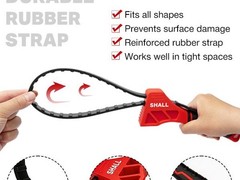 SHALL 2 Pack Oil Filter Wrench Set,Rubber Strap Wrench with Max Diameter 4″&6″