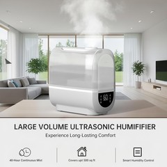 Humidifiers for Bedroom, 6.5L Top Fill for Large Room, Cool and Warm Mist