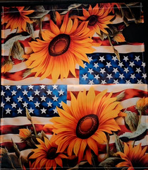 Magnetic Patriotic Flag Sunflower Mailbox Cover – July 4th/anytime ( 21″ x 18″)