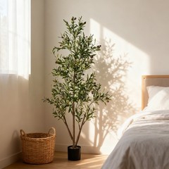 NOVAROOT 6FT Tall Faux Olive Artificial Plants Indoor Faux Natural Wood Trunk