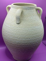 Ceramic Vase Rough Texture – Rustic Amphora Style Rustic with 4 Sashes 12.5 IN
