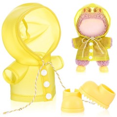 17cm Doll Yellow Raincoat with Mini Rainboot Shoes Adorable Doll Raincoat Clo…