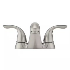 Glacier Bay Builders 4 in. Centerset Low-Arc Bathroom Faucet in Brushed Nickel