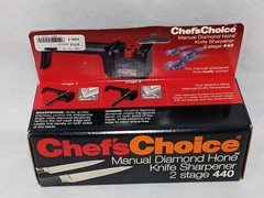 Chef’s Choice Diamond Hone 440 Sharpener For Knives 2 Stages Double Bevel Razor
