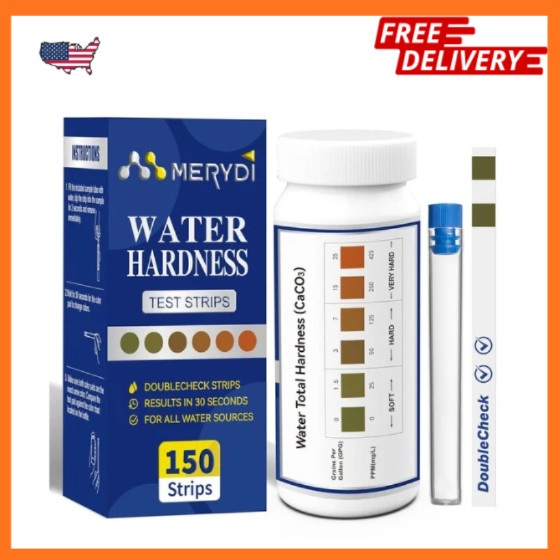 Water Hardness Test Kit – Quick and Accurate Water Hardness Test Strips – Hard