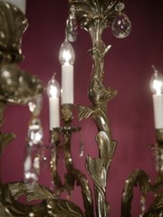 ANTIQUE CHANDELIER 9 LAMP CRYSTAL GLASS SILVER NICKEL LIGHTNINGs