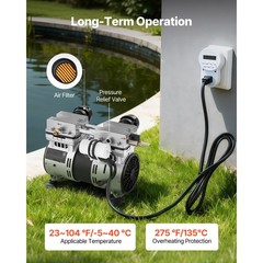 Uimoso Pond Aerator for Lakes up to 3 Acres, 6.7CFM, 1 HP Air Compressor, 745W