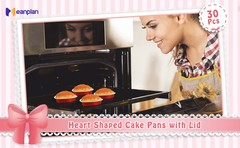 30 Pack Heart Shaped Cake Pans 9 oz, 1.86 oz Aluminum Heart Shaped Foil Pan
