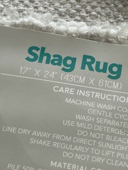 White Shag Rug 17”x24” New Shaggy Cotton Chindi Mat Soft Textured Bath Any Room
