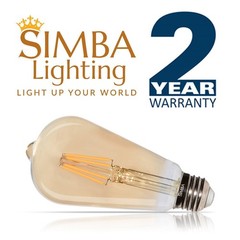 [6 Pack] LED Edison Filament ST21 6W 60W 120V Dimmable E26 2200K Warm Amber