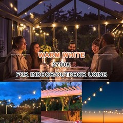 50-200FT LED Outdoor String Lights ST38 Shatterproof 2700K Patio Lights