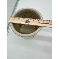Marshall Pottery Crock Shaker & Thangs Stoneware Kitchen Decor Beige 6.5 in