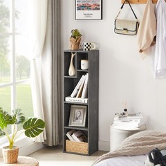 42.2in Bookcase 4 Tier 5 Cube Cupboard Wooden Display Open Bookshelf Morden Unit
