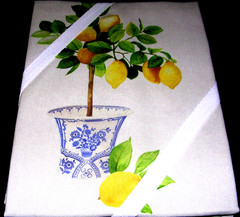 WILLIAMS SONOMA LIMONE TEA TOWELS SET OF TWO 100% COTTON TURKEY NEW WITH TAGS
