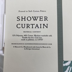 William Morris Shower Curtain Fabric Larkspur Mineral Floral Leaves Botanical