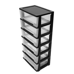 Rolling Drawer Cart Mobile PP 6-Drawer Dorm Storage Cart for Offices Home