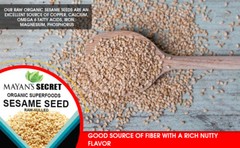 Mayan’s Secret Certified Organic hulled Sesame Seeds, 2 Lbs – Gluten Free, Raw,